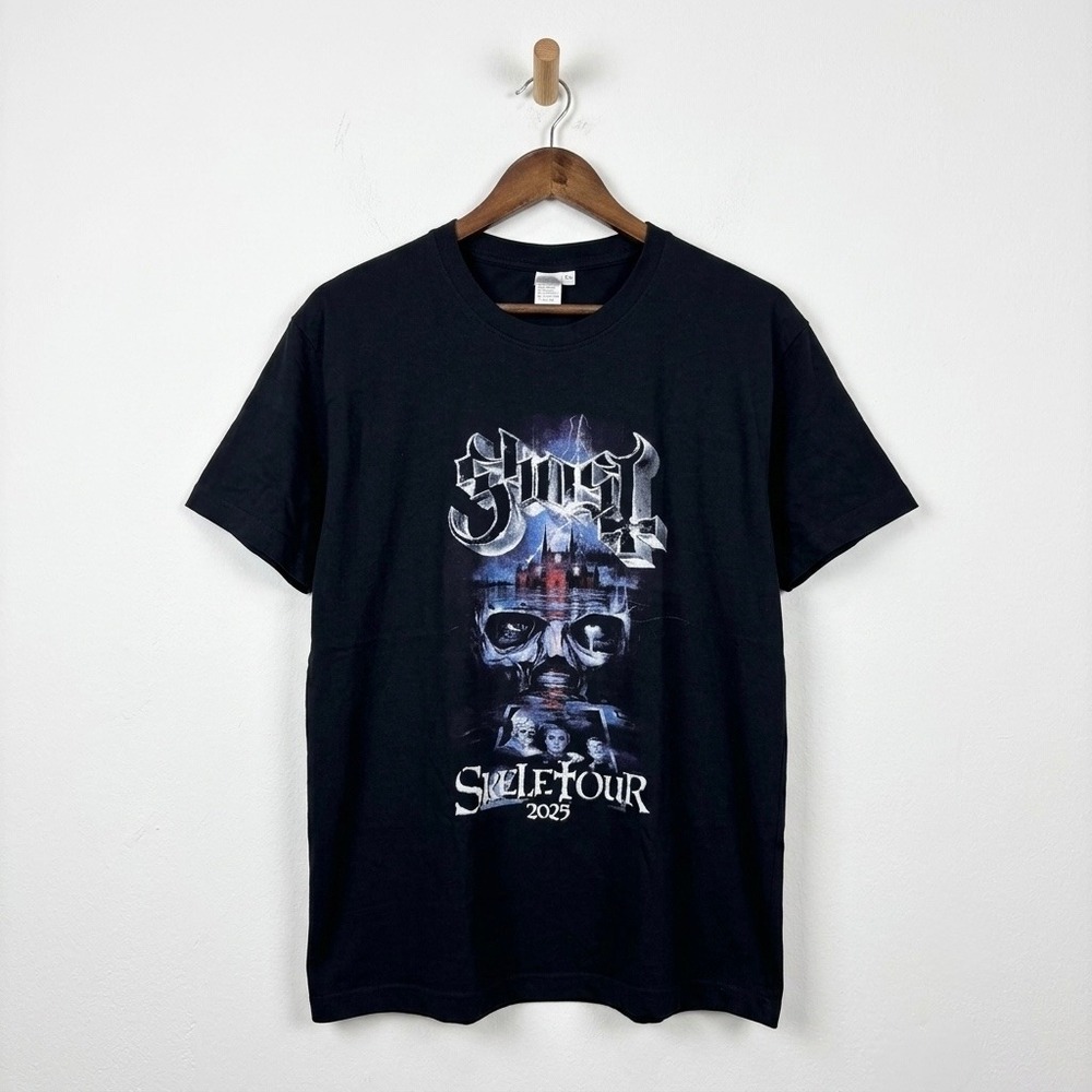 Ghost Skeletour 2025 Concert T-Shirt Men's Size XL Black Tour Dates Graphic Tee